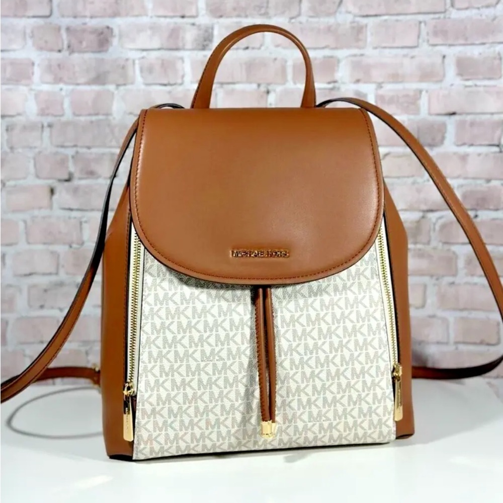 MICHAEL KORS PHOEBE MEDIUM DRAWSTRING BACKPACK SHOULDER BAG Vanilla NWT - Picture 2 of 7